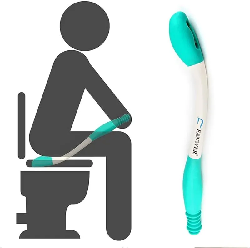 Fanwer Toilet Aids Tools,Long Reach Comfort Wipe,Extends Your Reach Over 15" Grips Toilet Paper or Pre-Moistened Wipes - Main Image