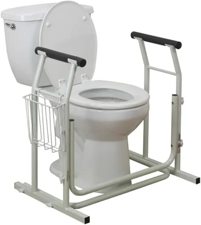 Drive Medical RTL12079 Bathroom Grab Bar for Toilets - Toilet Safety Frame - Main Image