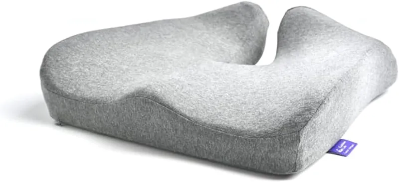 C CUSHION LAB Patented Pressure Relief Seat Cushion for Long Sitting Hours on Office/Home Chair, Car, Wheelchair - Extra-Dense Memory Foam for Hip, Tailbone, Coccyx, Sciatica - Light Grey - Main Image