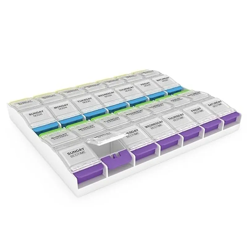 EZY DOSE Weekly (7-Day) Pill Organizer, Vitamin Container, and Daily Medicine Planner - Main Image