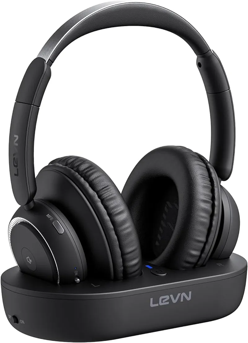 LEVN Wireless Headphones for TV Watching, TV Headphones Wireless for Seniors with Transmitter Charging Base - Main Image