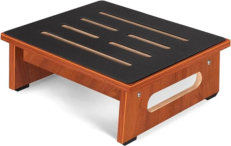 One Step Stool for Adults Seniors with Non-Slip Rubber Stepping Surface, Heavy Duty Wooden Step Stool - Main Image