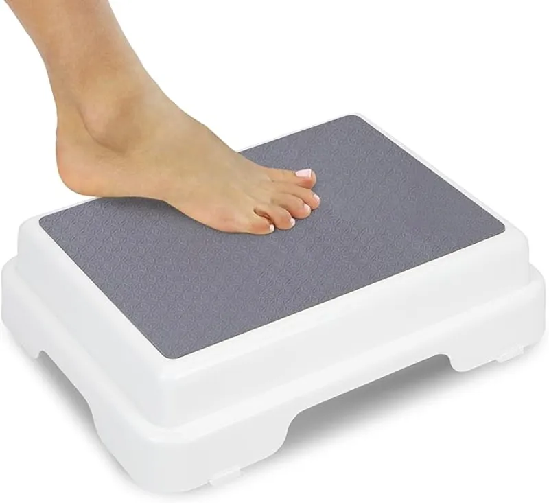 Vive Bath Shower Step Stool (4.5") - Slip Resistant, Stackable, Indoor/Outdoor - Safety Stepping Stool Bathroom Aid for Adults, Handicap, Elderly, Seniors, Bathtub, High Beds, Kitchens - Nonslip - Main Image