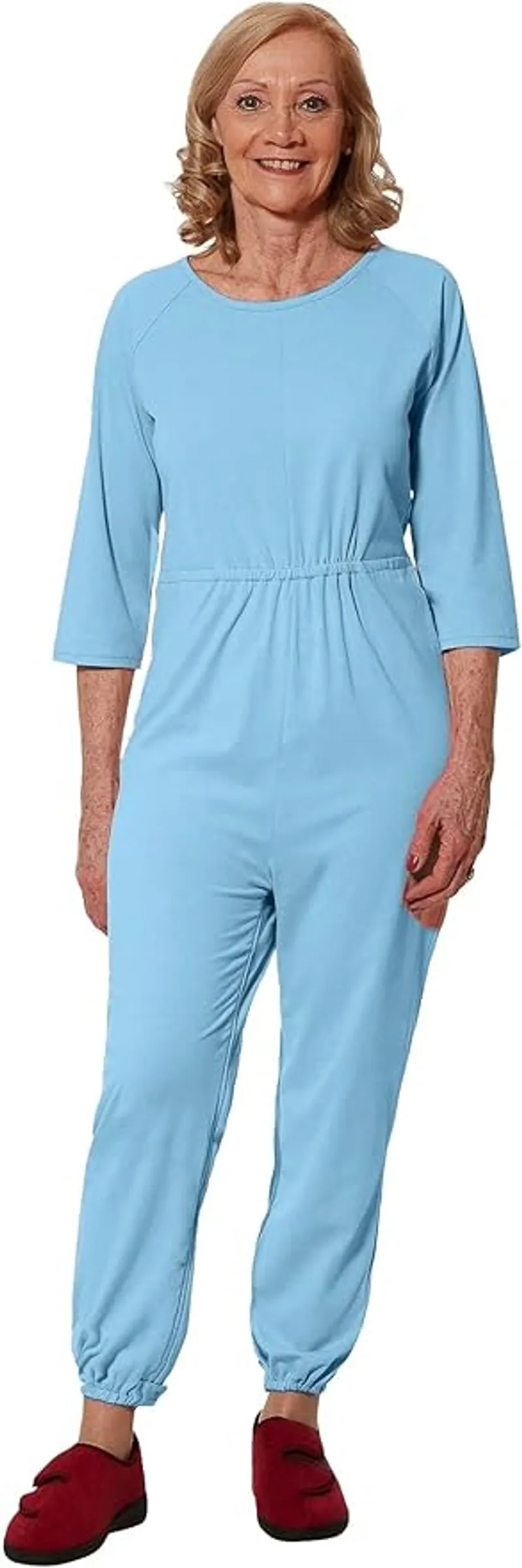 Ovidis Dementia Clothing - Alzheimers Anti-Strip Jumpsuit - Onesie for Elderly Women - Carrie Blue M - Main Image