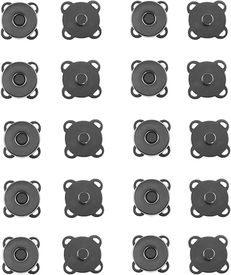 WAFJMAF Magnetic Bag Clasps Button Snaps Tone Purse Great for Closure Handbag Clothes Sewing Craft No Tools Required Plum Blossom 14.8mm (Black) - Easy to Use and Durable - Main Image