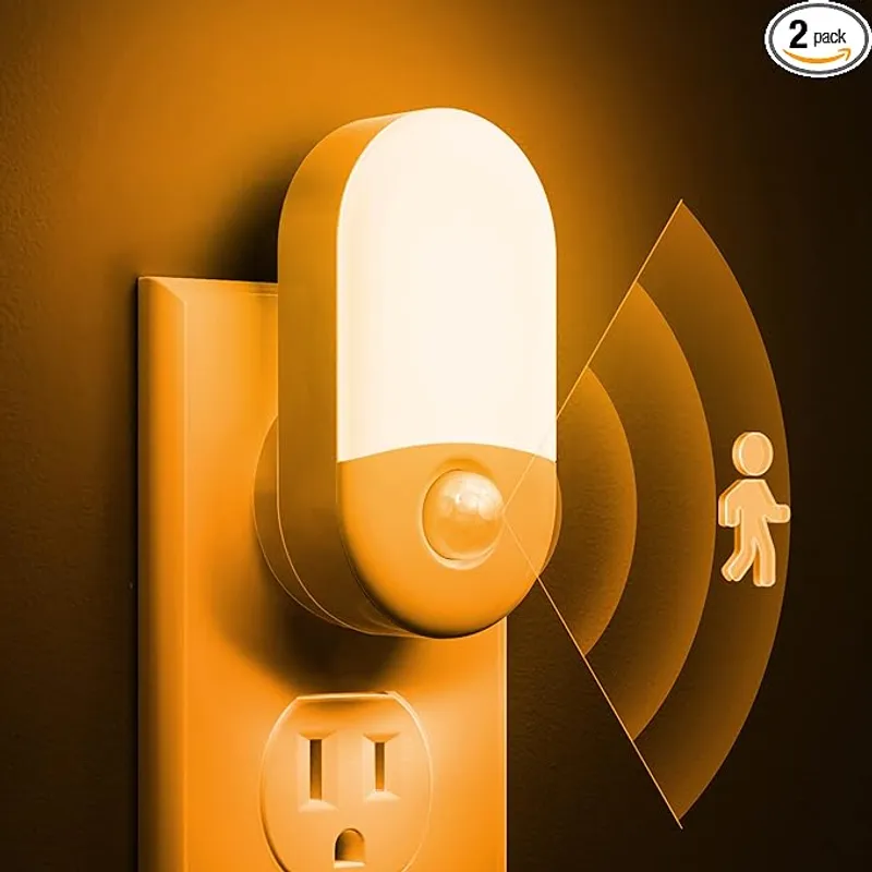 Amber Night Light, 2 Pack, LOHAS Amber Night Lights Plug into Wall Motion Sensor - Main Image