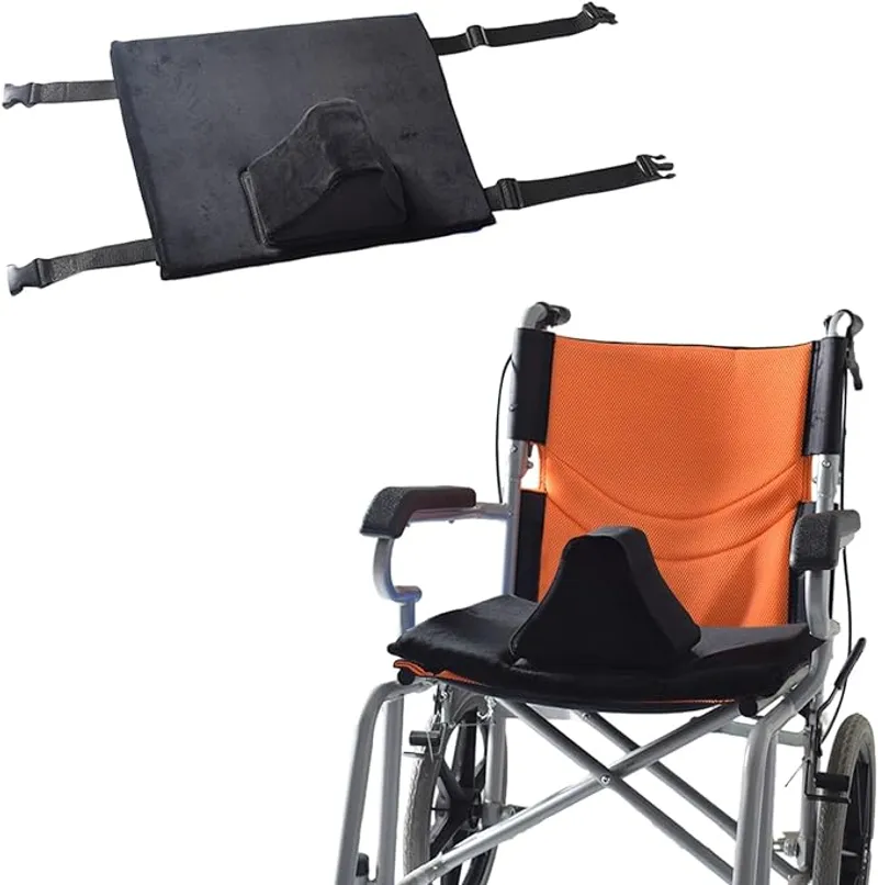 Anti-Slip Wheelchair Seat Cushion for Seniors and Disabled Patients - Prevent Leg Slippage Seat Pad with Adjutable Strap - Main Image