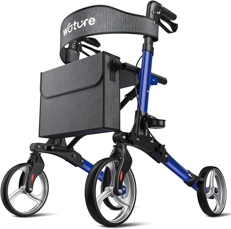 WOTURE Foldable Rollator Walker with Seat for Seniors - Perfect for Mobility and Comfort - Main Image