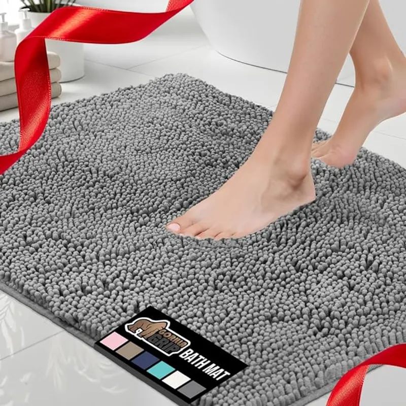 GORILLA GRIP Bath Rug Mat, Thick Soft Absorbent Chenille, Quick Dry Microfiber Mats - Main Image