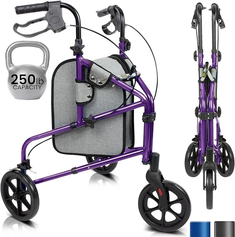 Vive Mobility 3 Wheel Walker - Three Wheeled Rollator for Seniors - Main Image