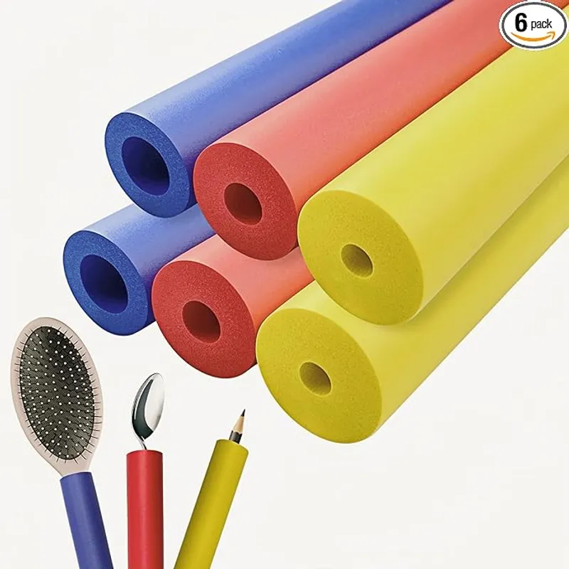 Foam Grip Tubing for Utensils Tools Pens - 3 Sizes, Comfort Grip for Elderly, Disabled, Arthritis, Multicolor, 6 Pack - Enhanced Grip and Control - Main Image