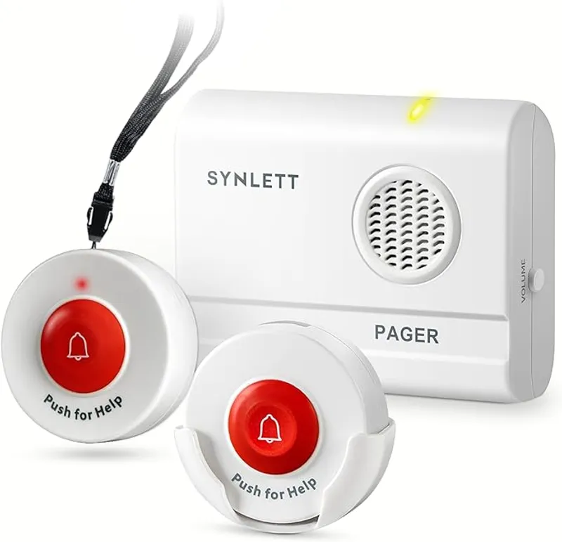 Caregiver Pager Wireless Call Buttons for Elderly Monitoring SOS Alert System Portable Alarm for Nurse Call Seniors Patients Emergency Home - Portable Caregiver Pager - Main Image