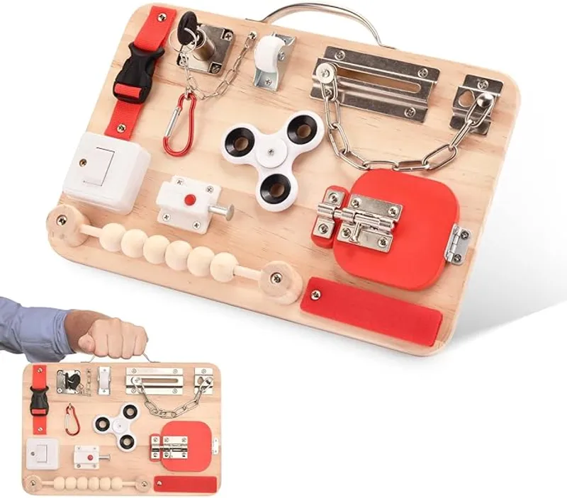 Fidget Board for Dementia Patients-Activities for Seniors-Alzheimers Products for Elderly-Memory Games for Autism Adult-Dementia Gadgets-Sensory ADHD Toys-Gift for Seniors-Anxiety Relief Items - Enhance Wellbeing and Reduce Anxiety - Main Image