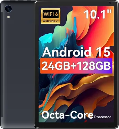 Tablet,10.1" Android Tablet with Octa-core Processor 24GB RAM 128GB ROM HD IPS Touchscreen 8H Battery, Wi-Fi 6, BT 5.0, Dual Camera, Android 15 Tablets 2025 - High Performance and Portability - Main Image