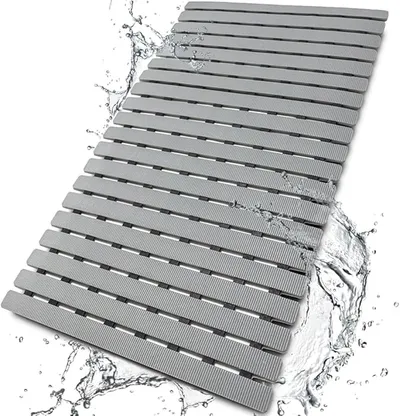 BEMISO Shower Mat Non Slip Bathtub Mat with Suction Cups and Drain Holes 27.5 x15.7 Inch Bath Mat for Tub & Shower.Easy Dry,Easy to Cut,Eco-Friendly - Super Non-Slip - Main Image
