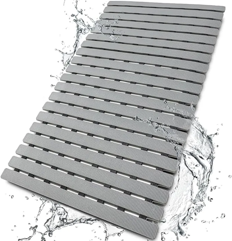 BEMISO Shower Mat Non Slip Bathtub Mat with Suction Cups and Drain Holes 27.5 x15.7 Inch Bath Mat for Tub & Shower.Easy Dry,Easy to Cut,Eco-Friendly - Super Non-Slip - Main Image