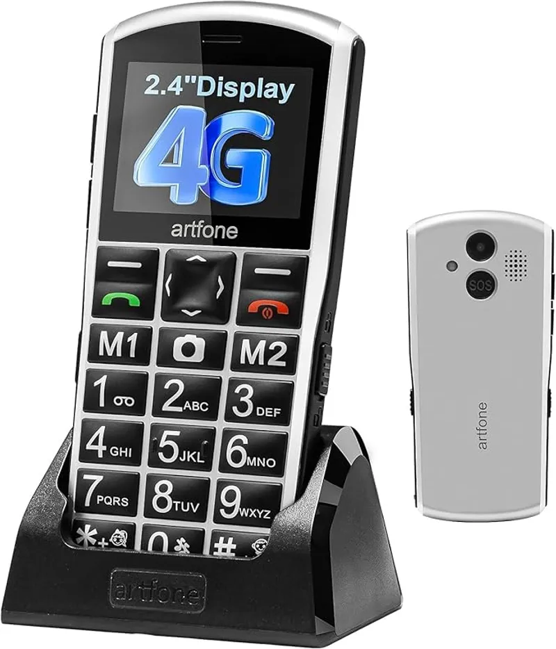 A400 Pro Silver - Large Button Cell Phone for Seniors - Main Image