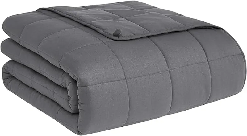 CuteKing Weighted Blanket for Adults (15lbs, 48"x72", Full, Grey) Heavy Blanket for 140-150lbs, Weighted Blanket for Cooling & Heating with Premium Glass Beads, Soft Thick Blanket for Adult All-S - Main Image