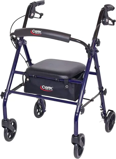 Carex Steel Rollator Walker with Seat and Wheels - Perfect for Everyday Use - Main Image