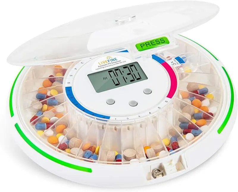 Live Fine Automatic Pill Dispenser with 28-Day Electronic Medication Organizer - Ultimate in Medication Management - Main Image