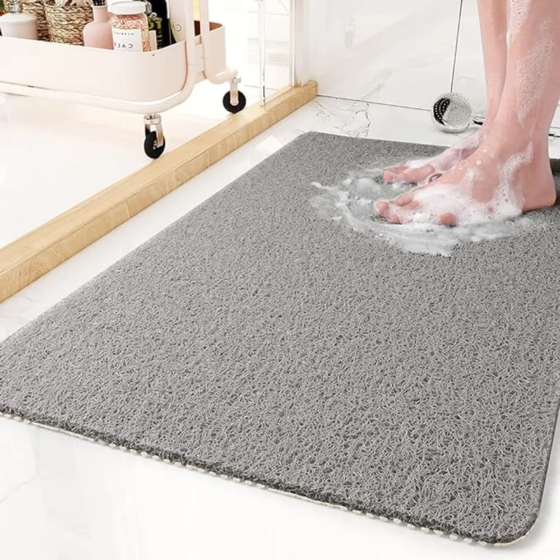 Non-Slip Bathtub Mat, 17x30 Inch, Shower Mats for Bath Tub, PVC Loofah Bathroom Mats for Wet Areas, Quick Drying - Anti-Slip Safety - Main Image