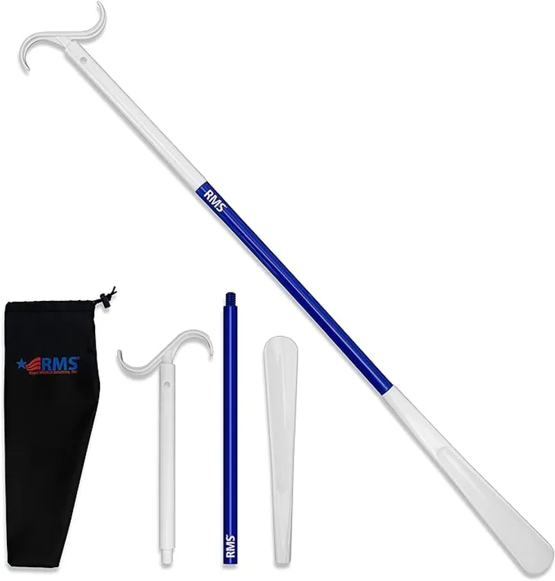 RMS 35.5 Inch Extra Long Dressing Stick Aid for Shoes, Socks, Shirts and Pants - Sock Removal and Long Shoe Horn with Travel Bag - Main Image