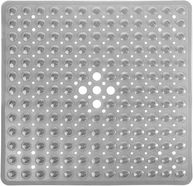 Yimobra Shower Bathtub Mat Non Slip, 21x21 Inch, Soft Square Bath for Tub with Suction Cups and Drain Holes - Main Image
