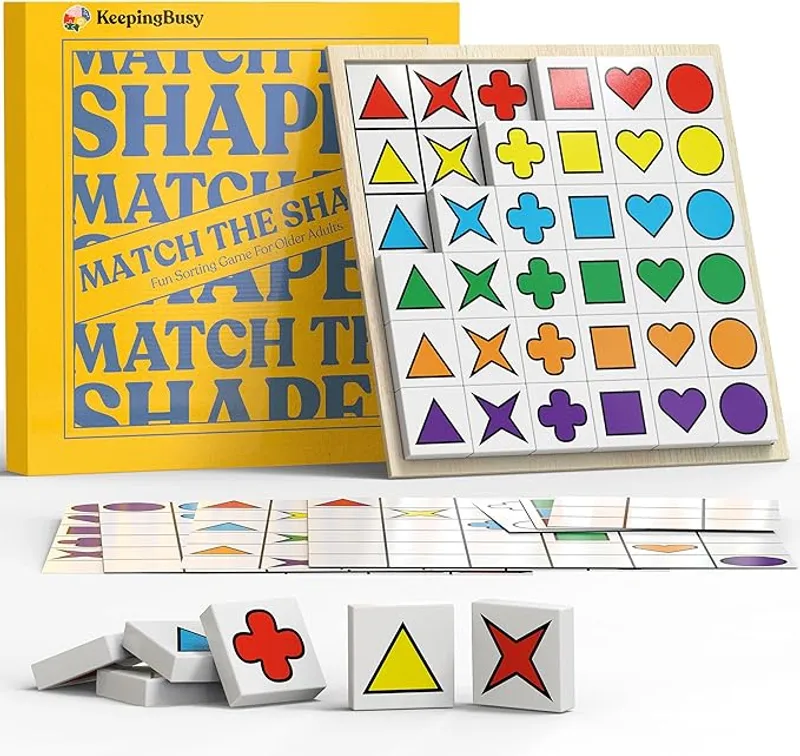 Keeping Busy Match The Shapes Large Dementia Activities for Seniors - Main Image