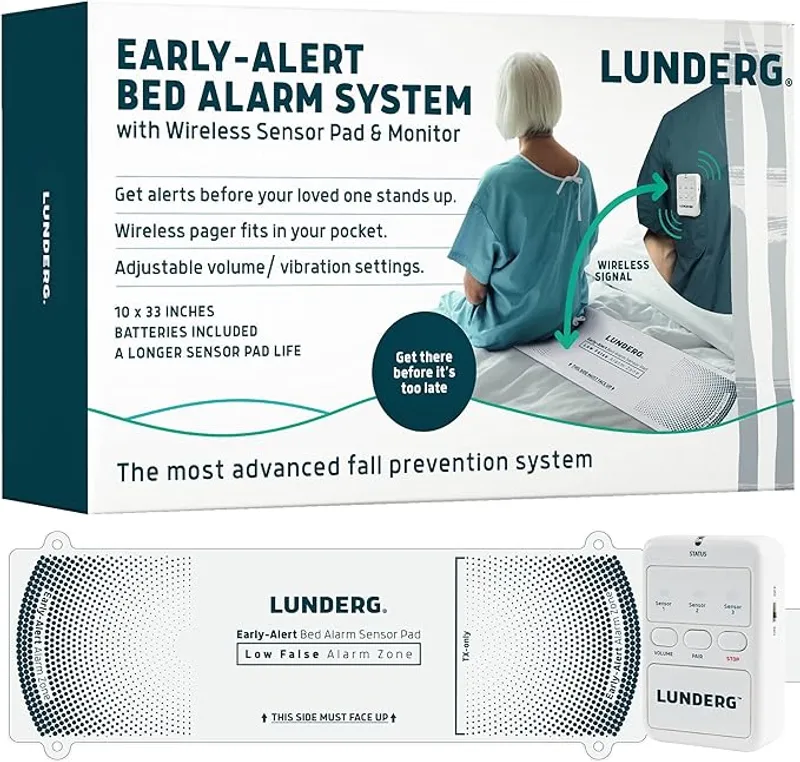 Lunderg Early Alert Bed Alarm for Elderly Adults - Wireless Sensor Pad & Pager - Main Image