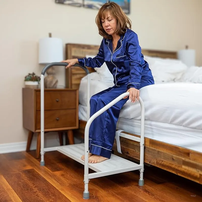 Step2Bed Bed Rails For Elderly with Adjustable Height Bed Step Stool & LED Light for Fall Prevention - Main Image