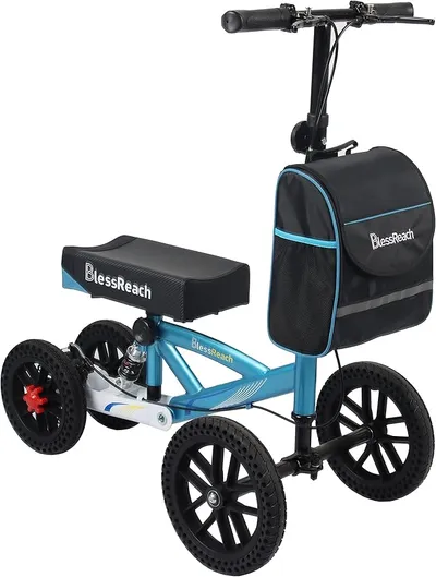 Knee Scooter, All Terrain Foldable Knee Scooter Walker, Disc Brake Knee Walker for Foot Injuries Compact Crutches Alternative - Main Image