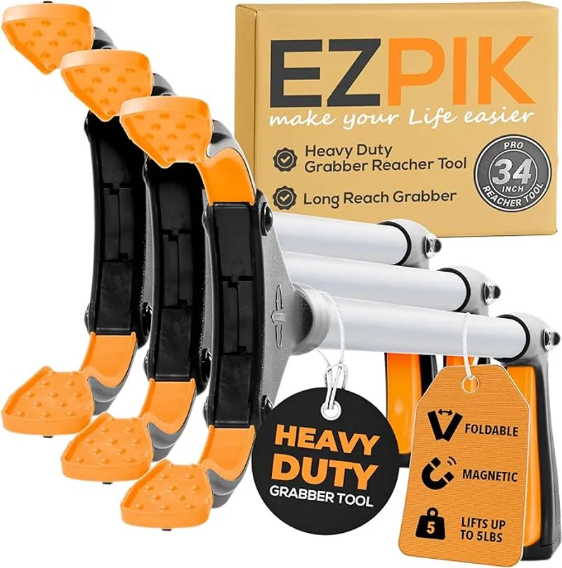 EZPIK Pro 34" Foldable Grabber Reacher Tool for Seniors - Grabbers for Elderly Reaching Tool Heavy Duty Pickup Trash Picker Upper Equipment - Main Image