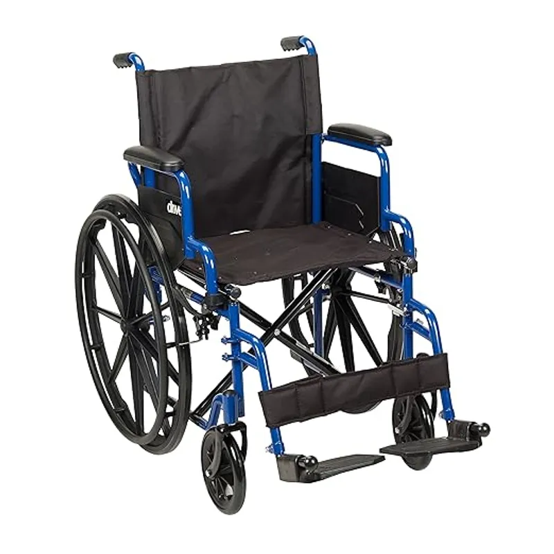Drive Medical Blue Streak Lightweight Wheelchair with Swing-Away Footrests and Flip-Back Arms - Key Benefit or Feature - Main Image